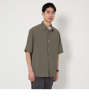 ワッシャー ポプリン ジャストルーズ 半袖 シャツ