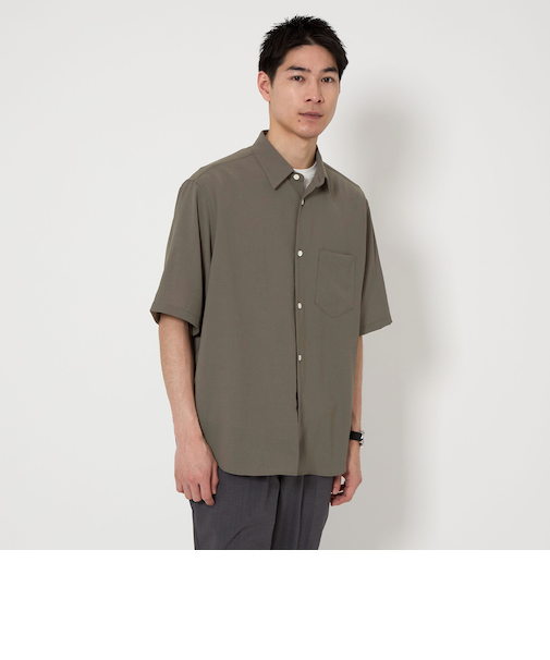 ワッシャー ポプリン ジャストルーズ 半袖 シャツ
