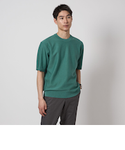 ツイル クルーネック ショートスリーブニット