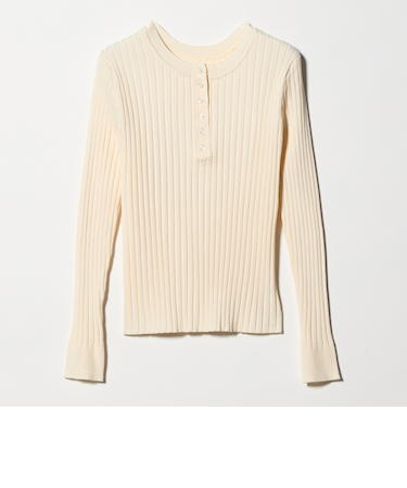 リブ ヘンリーネック ニット ‐ウォッシャブル‐＜A DAY IN THE LIFE＞