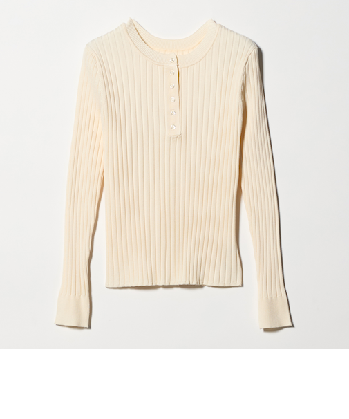 リブ ヘンリーネック ニット ‐ウォッシャブル‐＜A DAY IN THE LIFE＞