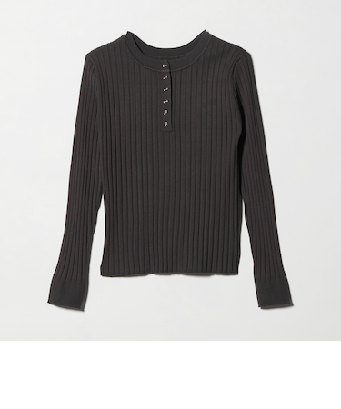 リブ ヘンリーネック ニット ‐ウォッシャブル‐<A DAY IN THE LIFE>