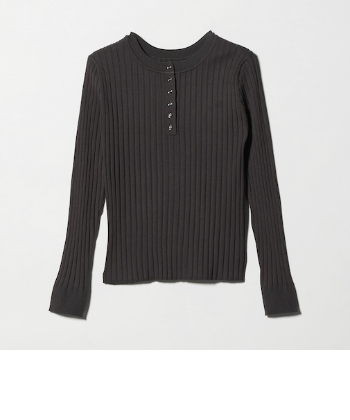 リブ ヘンリーネック ニット ‐ウォッシャブル‐<A DAY IN THE LIFE>