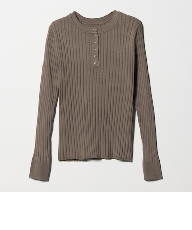 リブ ヘンリーネック ニット ‐ウォッシャブル‐＜A DAY IN THE LIFE＞