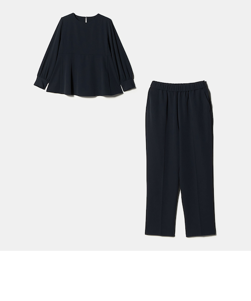 ペプラムブラウス＋パンツ ‐ウォッシャブル‐ ＜A DAY IN THE LIFE＞