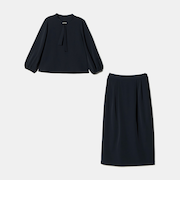 ボウタイブラウス＋スカート ‐ウォッシャブル‐＜A DAY IN THE LIFE＞