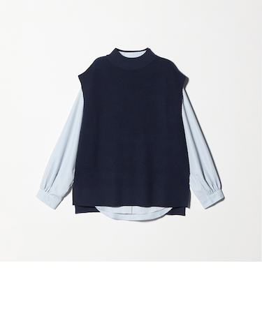 カタアゼ ハイネックベスト＋シャツ ‐ウォッシャブル‐＜A DAY IN THE LIFE＞