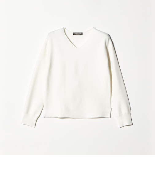 ミラノリブ Vネックニット ‐ウォッシャブル‐＜A DAY IN THE LIFE＞