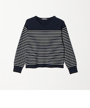 ミラノリブ Vネックニット ‐ウォッシャブル‐＜A DAY IN THE LIFE＞