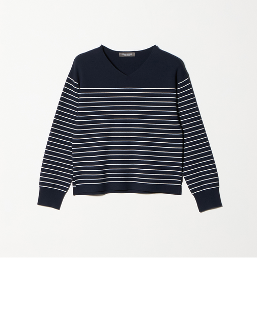 ミラノリブ Vネックニット ‐ウォッシャブル‐＜A DAY IN THE LIFE＞