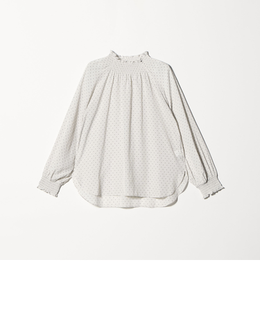 ヴィンテージサテン シャーリング ハイネックブラウス ＜A DAY IN THE LIFE＞