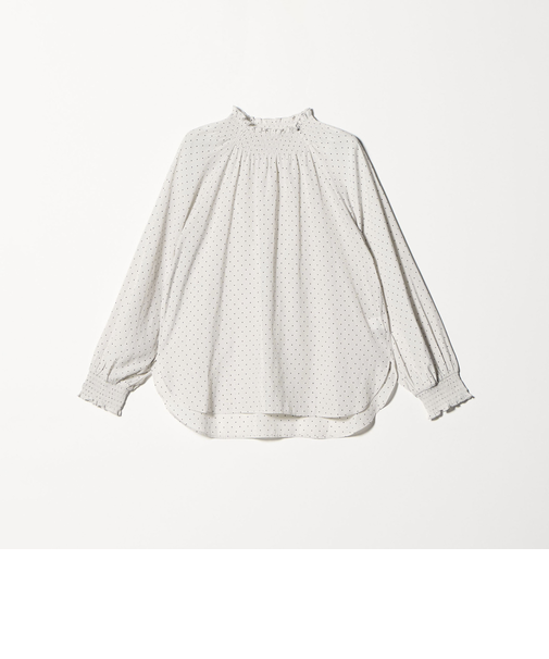 ヴィンテージサテン シャーリング ハイネックブラウス ＜A DAY IN THE LIFE＞