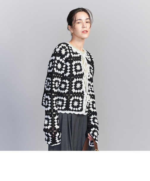 【別注】＜LOGAN knitting mills＞クロシェニット カーディガン