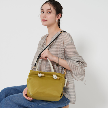 ＜VIOLAd’ORO＞BIANCA ノットハンドルトートバッグ S -2WAY-