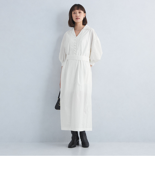 新品！未着用archivio ベルト付きホワイトワンピース MANOF＞タイプライター ベルト ワンピース｜ユナイテッドアローズ