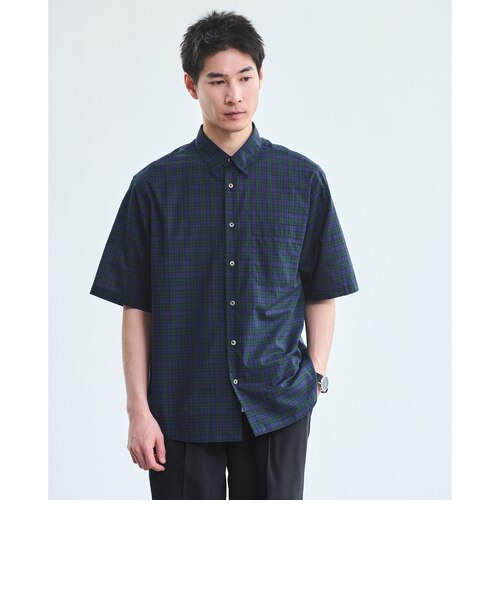 Steven Alan＞ CC ピケ ストライプ レギュラーカラー シャツ ALINE