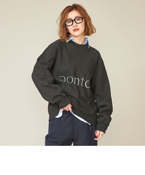 別注】＜blurhms for conte＞ロゴプリント ビッグ プルオーバー