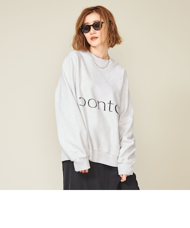 【別注】＜blurhms for conte＞ロゴプリント ビッグ プルオーバースウェット