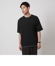 ピケ フェイクレイヤード クルーネック 半袖 Ｔシャツ