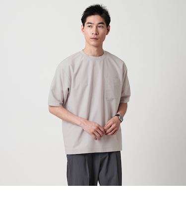 ワープニット クルーネック Tシャツ -ストレッチ・吸水速乾-