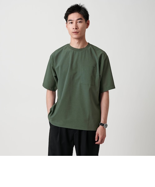 ワープニット クルーネック Tシャツ -ストレッチ・吸水速乾 