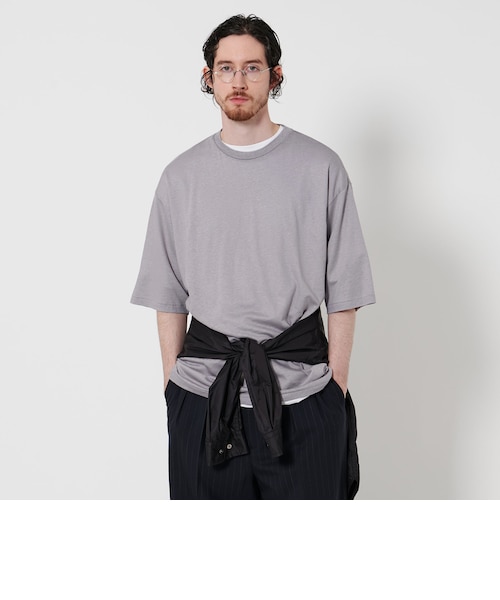 山内 ラミー100% クルーネックTシャツ チャコールグレー サイズ3