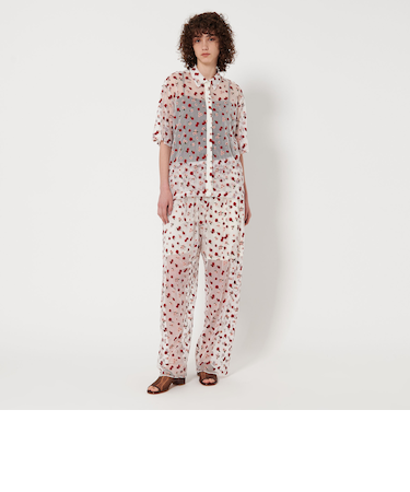 ＜6(ROKU)＞ ナイロン チュール エンブロイダリー パンツ