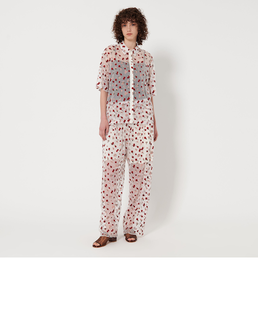 ＜6(ROKU)＞ ナイロン チュール エンブロイダリー パンツ