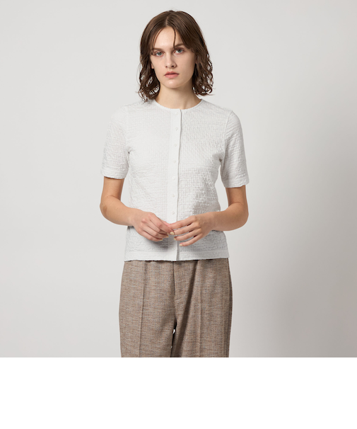 ＜Steven Alan＞シュリンク ジャージー ハーフスリーブ カーディガン