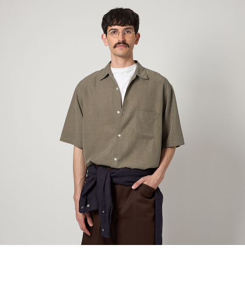 ＜Steven Alan＞ スラブ レギュラーカラー ショートスリーブ シャツ ALINE LOOSE CASUAL