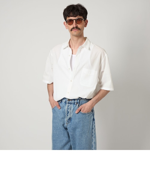 Steven Alan＞ コットン ボイル コードレーン シャツ STANDARD LOOSE