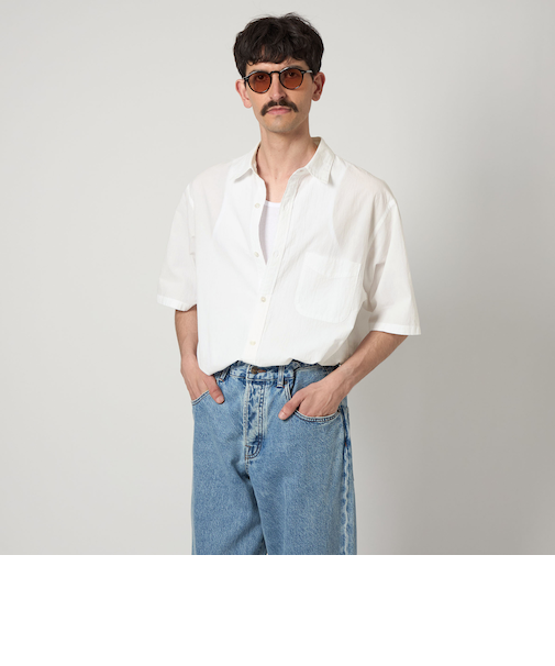 <Steven Alan> コットン ボイル コードレーン シャツ STANDARD LOOSE