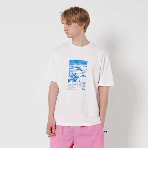 ＜CGS.＞ オーガニックコットン カーディフ ビーチ プリント Tシャツ