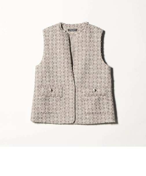 ミックスツイード キーネックベスト <A DAY IN THE LIFE>