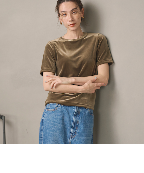 ベロア コンパクト ショートスリーブTシャツ