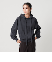 コットンブレンド裏毛 リボンフーディ