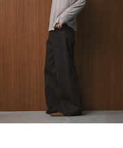 コットン ストライプワイドデニムパンツ