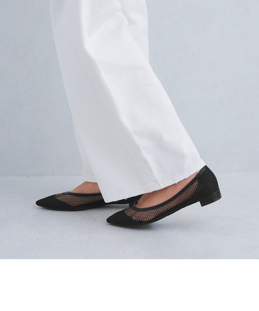 ポインテッド チュールフラットシューズ
