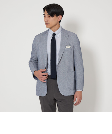 ジャージ カノコ 2B ジャケット-ウォッシャブル・ストレッチ・防シワ・吸水速乾-