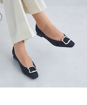 スクエアバックル パンプス（3cmヒール）