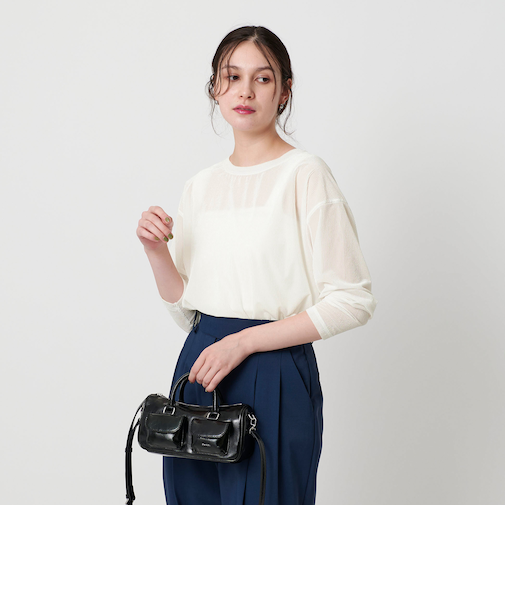 ベロアストライプシアー ロングスリーブカットソー