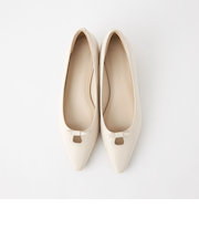 ポインテット リボン パンプス（3cmヒール）-撥水-