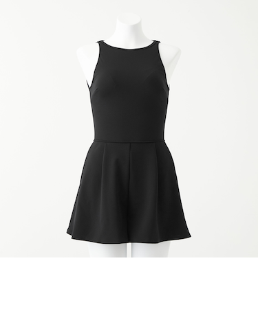 ジョーゼット風 バックオープン オールインワン スイムウェア / 水着