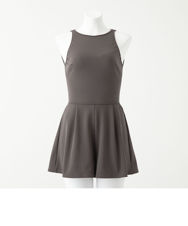 ジョーゼット風 バックオープン オールインワン スイムウェア / 水着