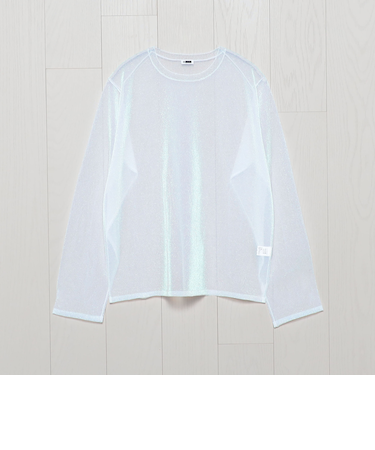 ＜H＞オーロララメ ロングスリーブ ニットプルオーバー