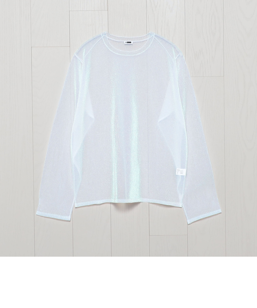 ＜H＞オーロララメ ロングスリーブ ニットプルオーバー