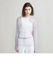 ＜H＞オーロララメ ロングスリーブ ニットプルオーバー