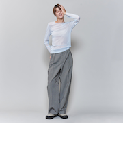 ＜6(ROKU)＞ナイロン チュール クルーネック プルオーバー 24FW