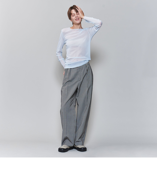 <6(ROKU)>ナイロン チュール クルーネック プルオーバー 24FW