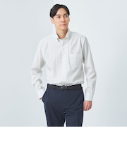 コットン チェック ボタンダウン ドレスシャツ -イージーアイロン-